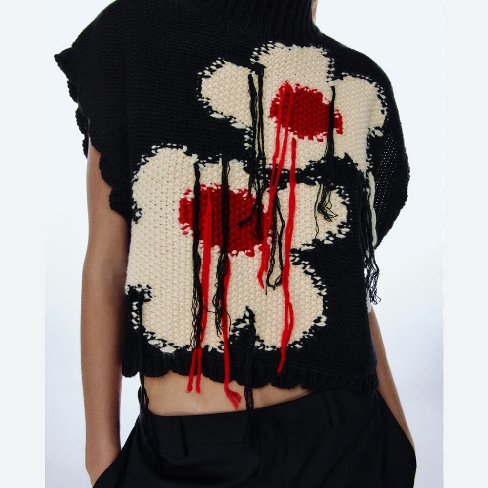 Zara Mod-Poppy Color Sweater Vest M